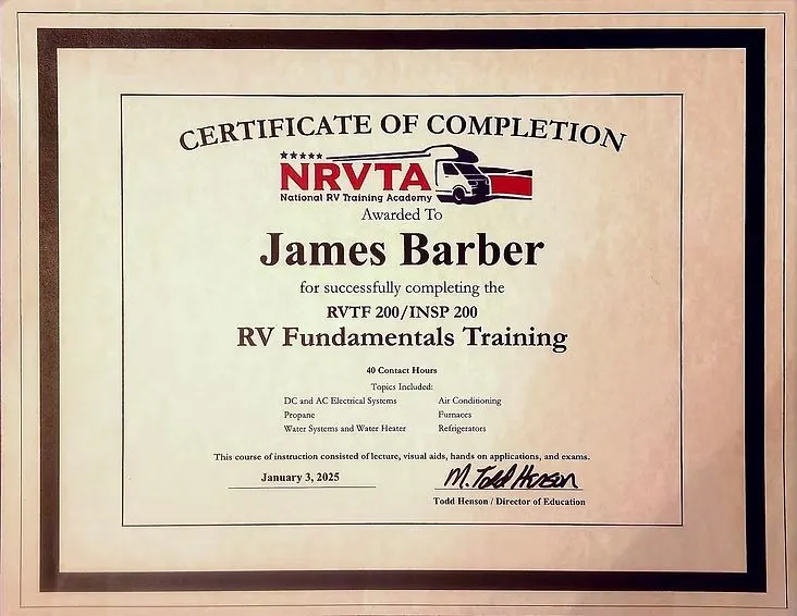 RV service certification
