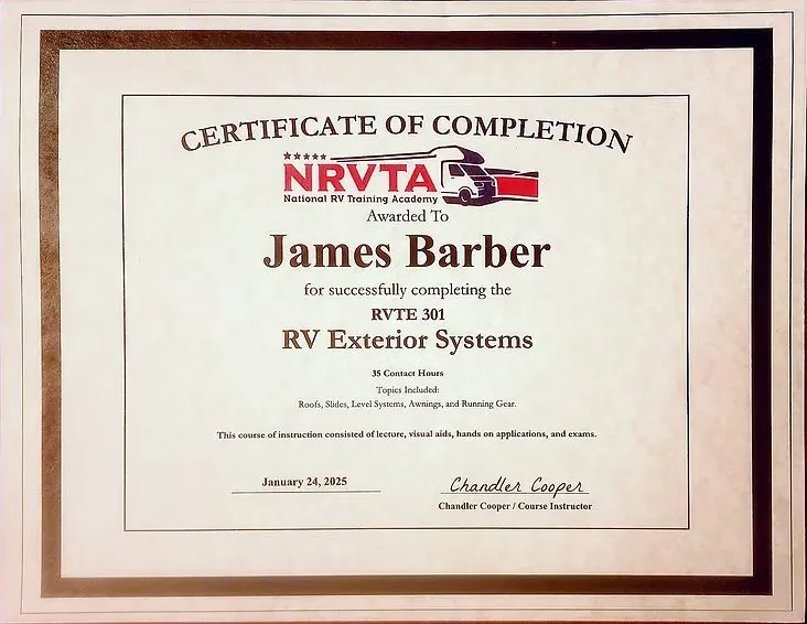 RV service certification